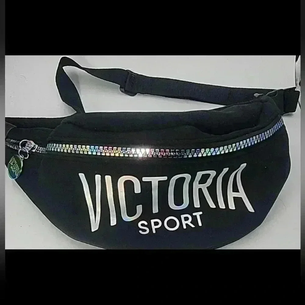 NWOT BLACK AND RAINBOW VICTORIA SPORT FANNY PACK PURSE BAG - Picture 3 of 3